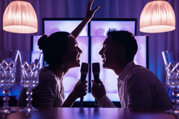 high couples singing together