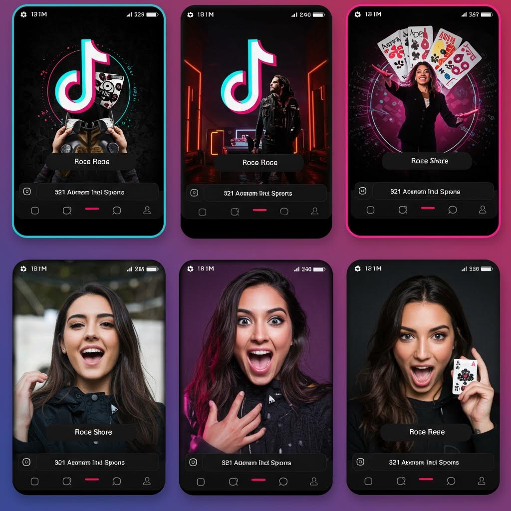 화면 속 인물들이 각기 다른 배경과 표정으로 연출된 장면이 여러 모바일 화면에 나란히 배열된 모습